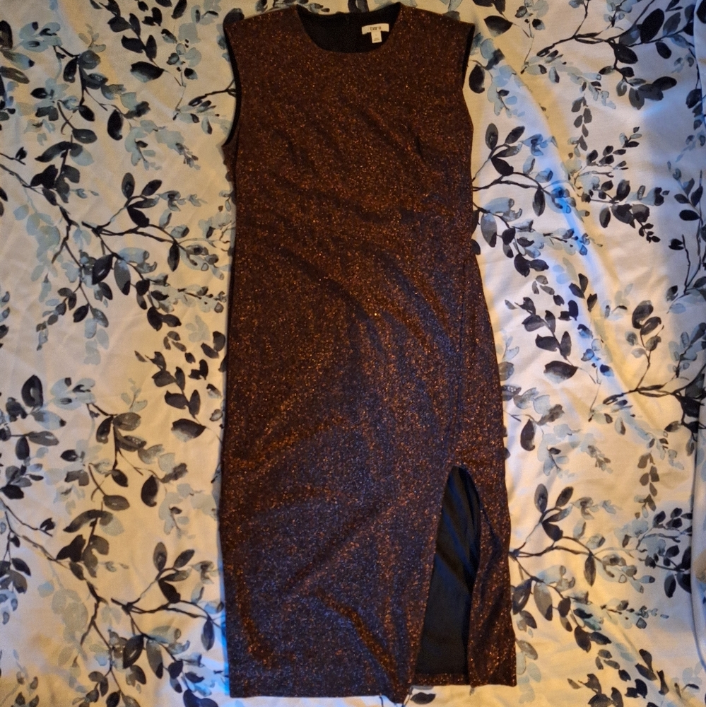 Bar III Metallic Brown Sleeveless Dress